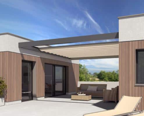 Een stobag terrasoverkapping met soft top
