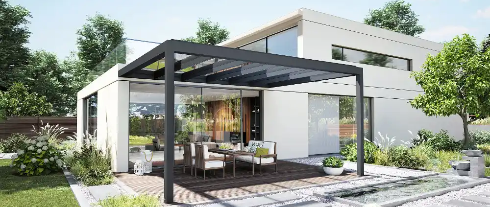 Terrasoverkapping-Stobag-Vetro-Fino Vakantieresort gevoel in eigen achtertuin? Deco Zonwering kan het voor u realiseren!