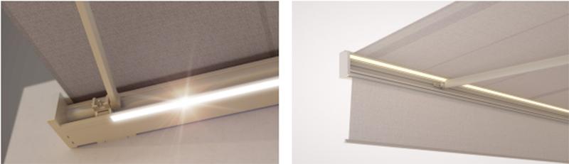 Stobag Camabox zonnescherm met verlichting bij Deco Zonwering