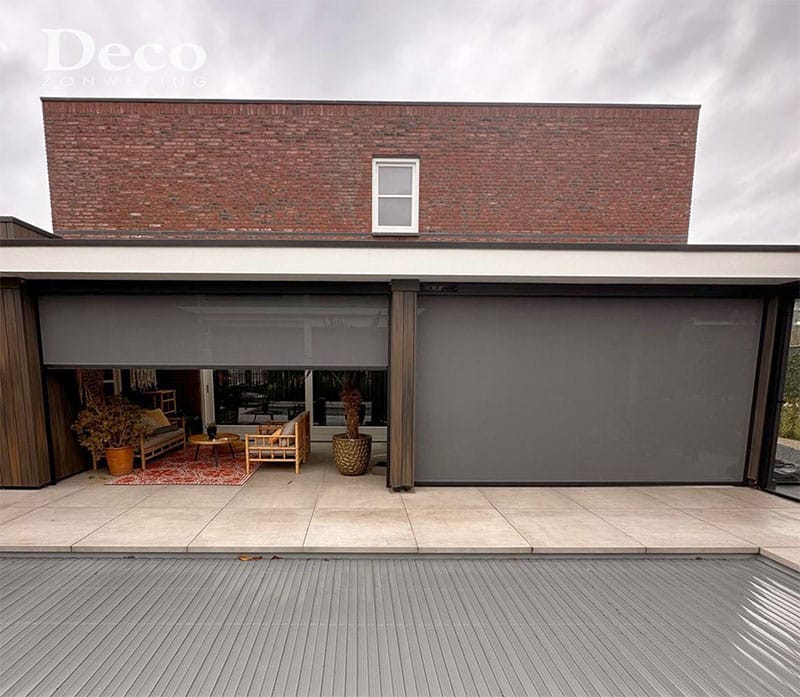 heroal-somfy-screens-windvast-zilver-frame-deco-zonwering-heesch Extra grote solar screens van Heroal en Somfy