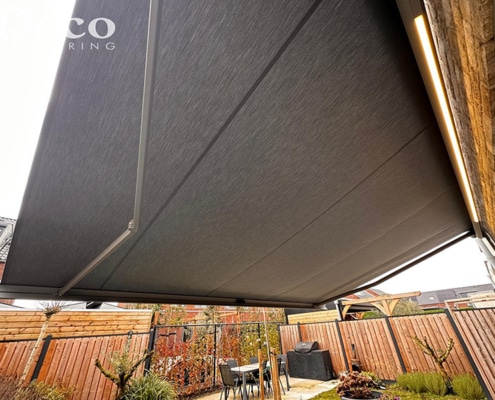 oss led verlichting zonnewering zonnescherm knikarm ledverlichting